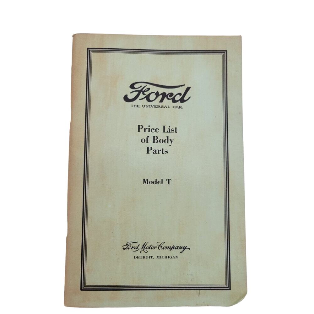 1928 Model T Ford Price List of Parts Authorized reprint from Ford Motor Company